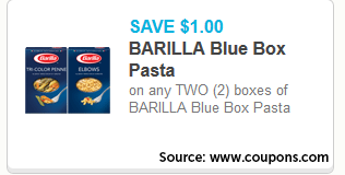 Barilla Blue Box Pasta Coupon $1/2