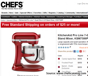 Chefs Catalog and KitchenAid Free Attachments