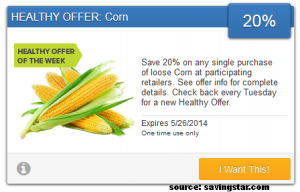 SavingStar Healthy Tuesday Corn