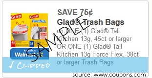 Glad Trash Bags Coupon Plus Sale at Stop & Shop