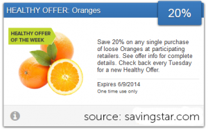 SavingStar Oranges Healthy Offer